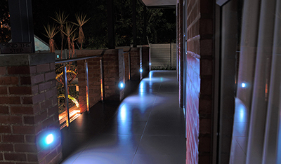 Main Building Outside Walkway at Night